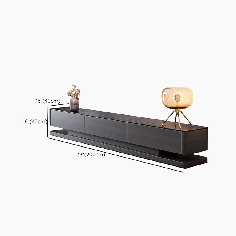 Black Stone TV Stand Console Contemporary TV Media with 3 Drawers Clearhalo 'furn' 'furn_tv_stands_entertainment_centers' 'Furniture' 'Living Room Furniture' 'TV Stands & Entertainment Centers' 'TV Stands & Media Storage Furniture' 'tv_stands_entertainment_centers' 1200x1200_ecf2b77c-118d-4485-93bd-78c28553bfea