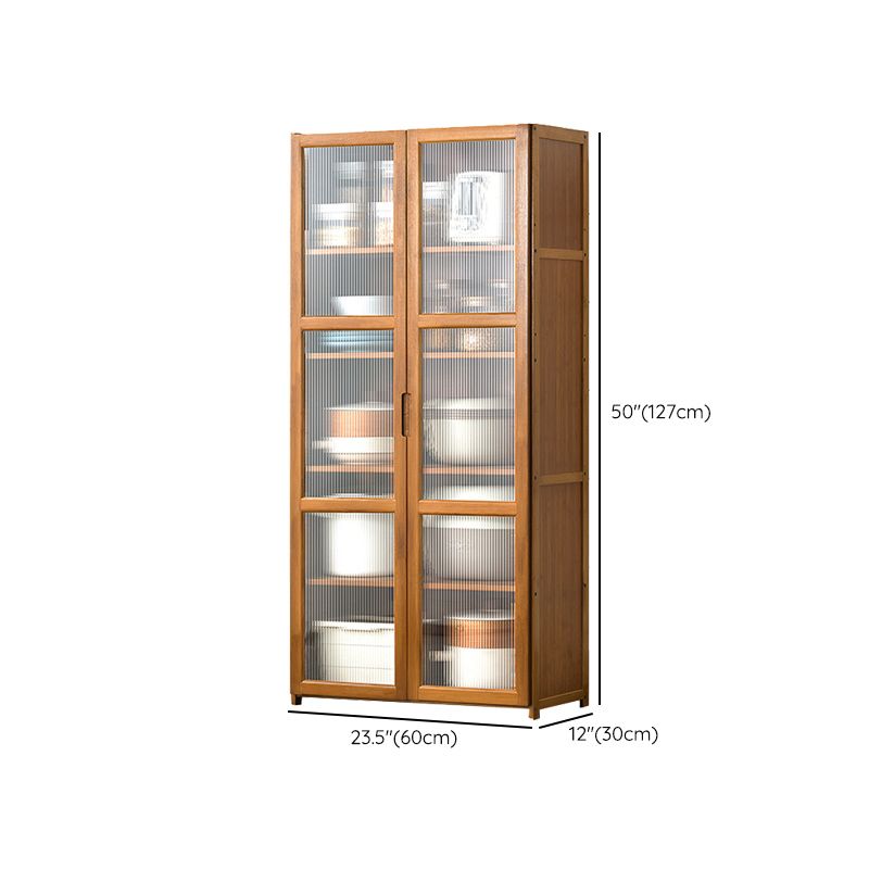 Bamboo Dining Server Contemporary Brown Sideboard Cabinet with Cabinets Clearhalo 'buffet_sideboard' 'Buffets & Sideboards' 'furn' 'furn_buffet_sideboard' 'Furniture' 'Kitchen & Dining Furniture' 1200x1200_ecf38471-8a1f-4284-b0f6-ec41bd7c3fe5