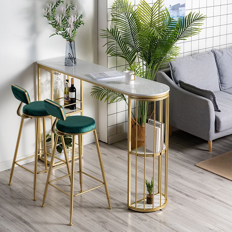Moderno 1/3 pezzi da bar set tavolino in pietra con sgabelli alti per soggiorno
