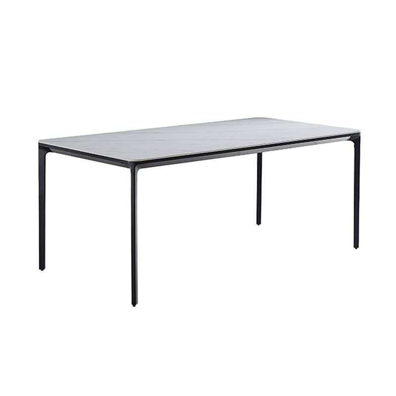 Rectangle Industrial Dining Table Sintered Stone Fixed Table with 4 Legs Clearhalo ' dining_table' 'Dining Tables & Seating' 'Dining Tables' 'furn' 'furn_dining_table' 'Furniture' 'furniture_dining_table' 'Kitchen & Dining Furniture' 'kitchen&dining_furn' 'kitchen' 'kitchen_dining_table' 1200x1200_ecf4a4e5-23a9-4296-966f-58808435ed44