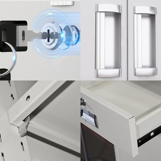 Gabinete de metal blanco para baños gabinete de almacenamiento contemporáneo con puerta con bisagras