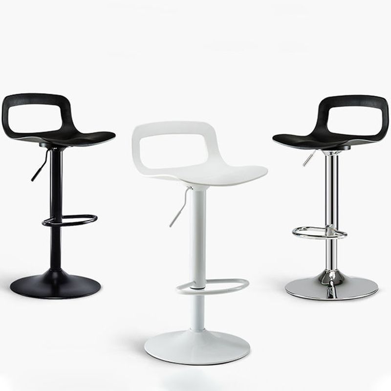 Plastic Low Back Barstools Adjustable Height Bar Stools with Metal Base Clearhalo 'Bar Furniture' 'Bar Stools' 'bar_stools' 'furn' 'furn_bar_stools' 'Furniture' 'Kitchen & Dining Furniture' 1200x1200_ecf62bfa-4e1f-4019-afa4-84610667c190