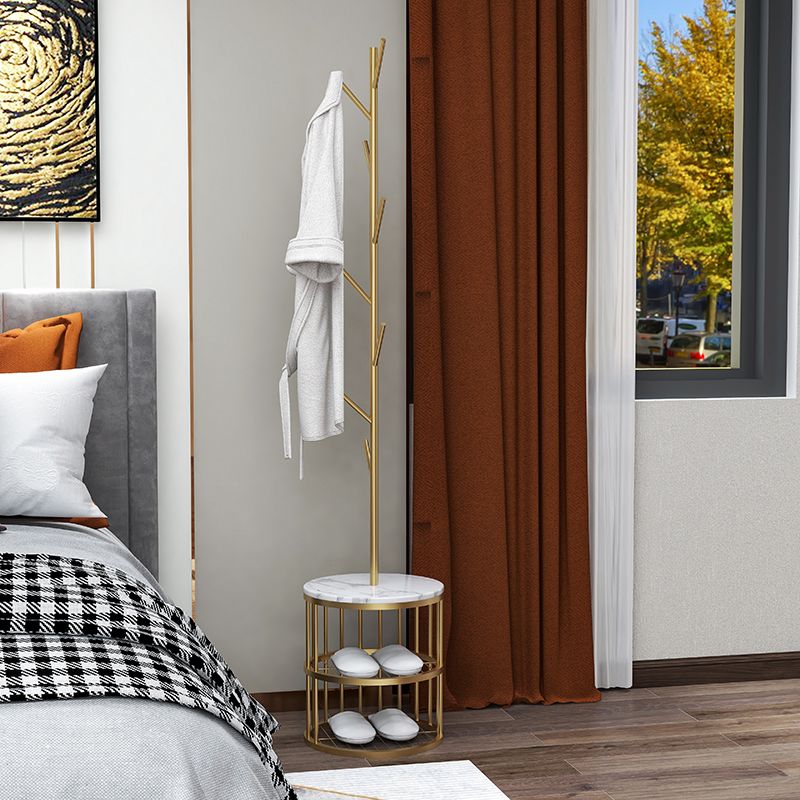 Gorgeous Free Standing Coat Rack Coat Hooks Metal Coat Rack with Storage Clearhalo 'Entry & Mudroom Furniture' 'furn' 'furn_hall_tree_coat_racks' 'Furniture' 'Hall Trees & Coat Racks' 'hall_tree_coat_racks' 1200x1200_ecf75679-1416-4197-a918-85bcf35b7c26