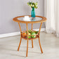 Tropical Glass Top 4 Legs Cocktail Table with Shelf Round Coffee Table Clearhalo 'Coffee & Accent Tables' 'Coffee Tables' 'coffee_tables' 'furn' 'furn_coffee_tables' 'Furniture' 'furniture_coffee_tables' 'Living Room Furniture' 1200x1200_ecf7bd14-47db-4016-b2cb-3112a6701ae7