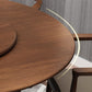 Table ronde moderne en bois massif, avec plateau tournant, pour la maison