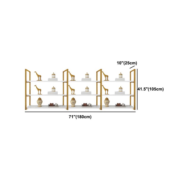 Libreria di libreria industriale a muro di scaffale in legno rettangolo