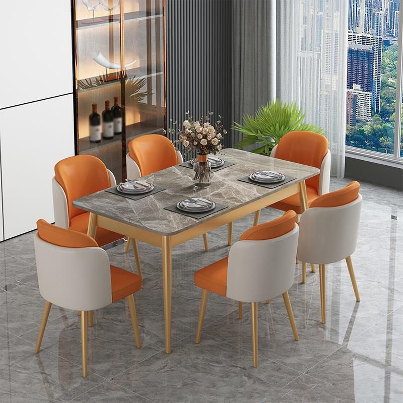 1/2/7 Pcs Metal Glam Dining Room Set with Rectangle Table Dinette Set Clearhalo 'Dining Room Sets' 'Dining Tables & Seating' 'dining_room_set' 'Furniture' 'furniture_dining_room_set' 'Kitchen & Dining Furniture' 'kitchen&dining_furn' 'kitchen' 1200x1200_ecfbc6b2-24bb-4812-9ef3-e9de0c8b65b3