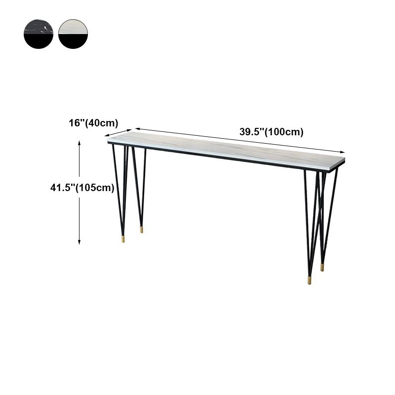 Industrial Marble Bar Table with Rectangle Table Top Legs Table - 42" H Clearhalo 'Bar Furniture' 'Bar Tables' 'bar_tables' 'furn' 'furn_bar_tables' 'Furniture' 'furniture_bar_tables' 'Kitchen & Dining Furniture' 1200x1200_ecfbd0a6-628e-4e47-bd90-7aeb5c8946cc