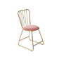 Silla de comedor de comedor lateral de patas de oro sin brazo tapizado glamoroso