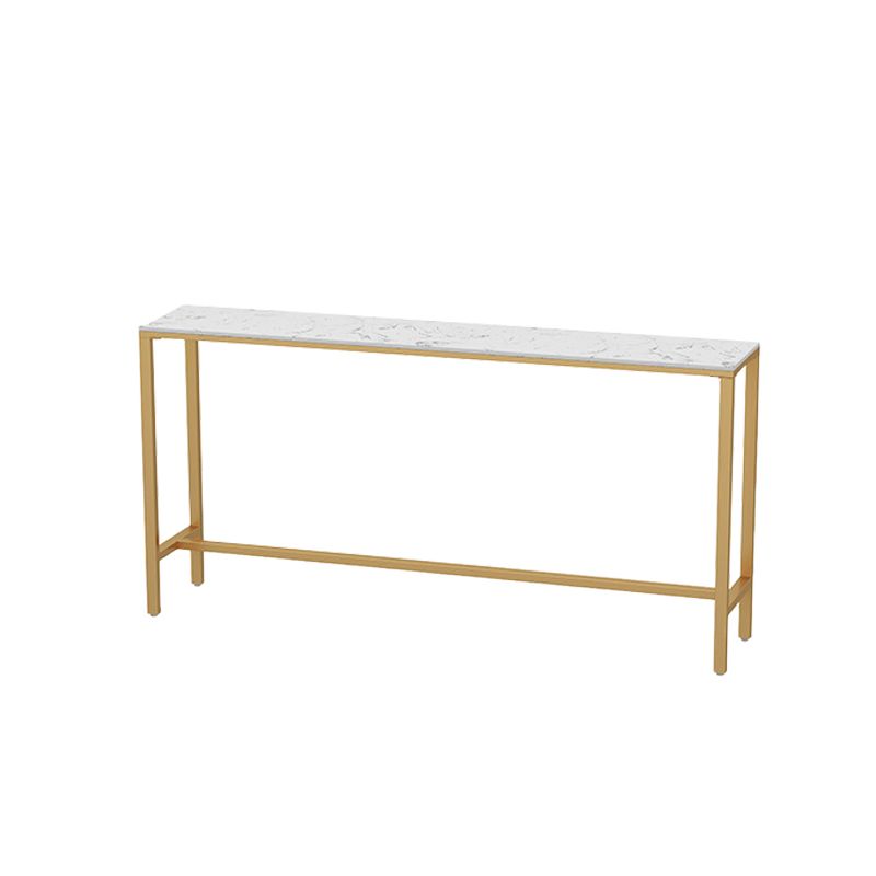 Glam Style Bar Table White Top Faux Marble Bar Dining Room Table Clearhalo 'Bar Furniture' 'Bar Tables' 'bar_tables' 'furn' 'furn_bar_tables' 'Furniture' 'Kitchen & Dining Furniture' 1200x1200_ecfcab57-c51e-4048-afa8-000550bae40e