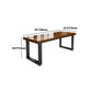 Black Metal Sled Base Table Industrial Dining Site Table with Wood Top Clearhalo 'Dining Tables & Seating' 'Dining Tables' 'dining_table' 'furn' 'furn_dining_table' 'Furniture' 'Kitchen & Dining Furniture' 1200x1200_ecfcf108-9235-4333-942c-eae053c80cb4