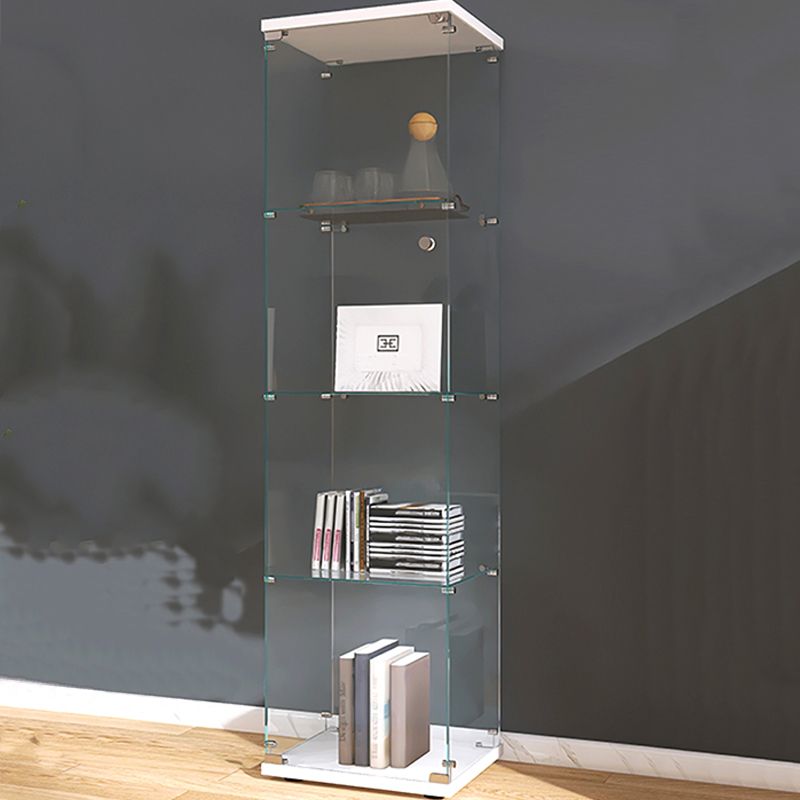 温かいガラスのキュリオキャビネットベッドルーム用のモダンディスプレイキャビネット、64 "h x 14.5" w