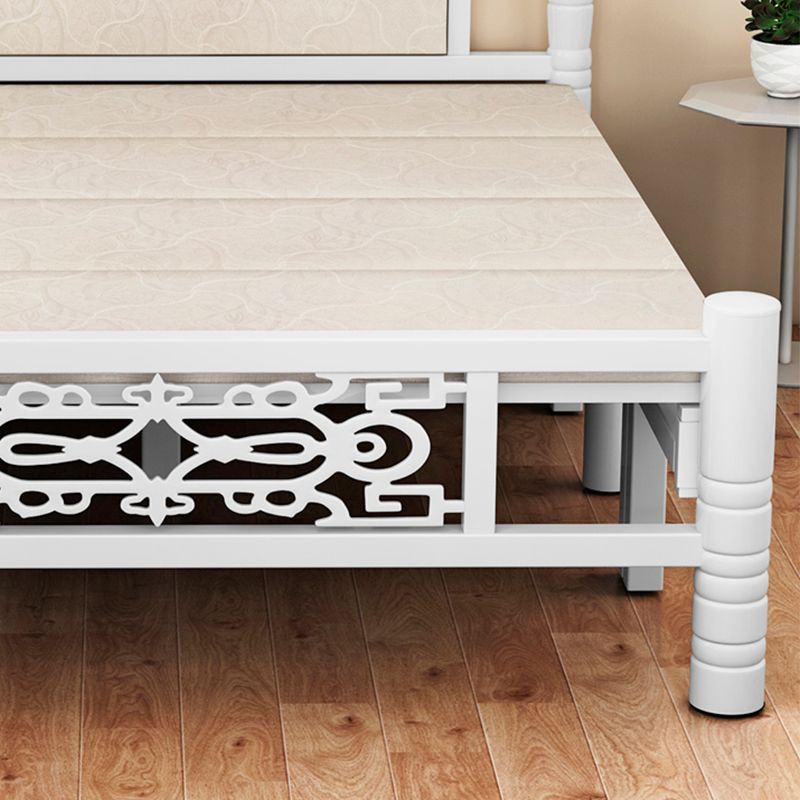 Modern rechthoekig bed minimalistisch paneel ijzerbed met hoofdeinde