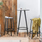 1/2/3 Pieces Industrial Round Bar Table Set Iron Bistro Set with Footrest
