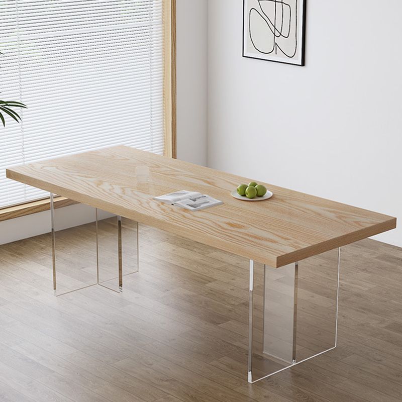 Modern Dining Room Set 1/2/5 Pcs Solid Wood Top Table with Acrylic Chairs Clearhalo 'Dining Room Sets' 'Dining Tables & Seating' 'dining_room_set' 'furn' 'furn_dining_room_set' 'Furniture' 'Kitchen & Dining Furniture' 1200x1200_ecff3f7e-08f9-4c17-8acb-9d596547a5a8