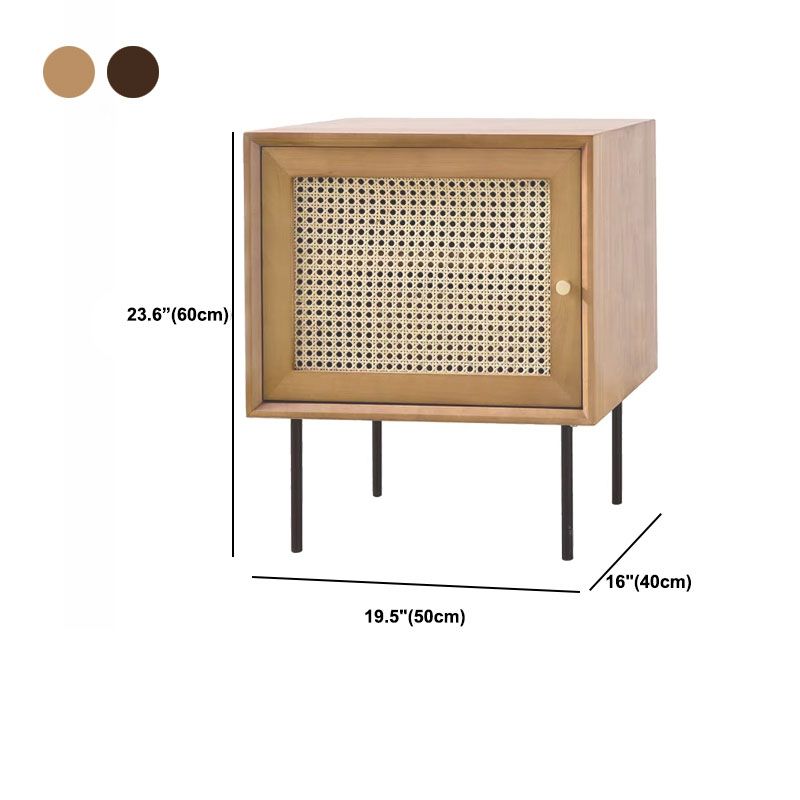 15.75" Tall Rattan Bedside Cabinet Solid Wood Nightstand with 1 Door Clearhalo 'Bedroom Furniture' 'furn' 'furn_night_stand' 'Furniture' 'night_stand' 'Nightstands' 1200x1200_ed0085b8-d381-4279-8ff0-859b50a6a4d8