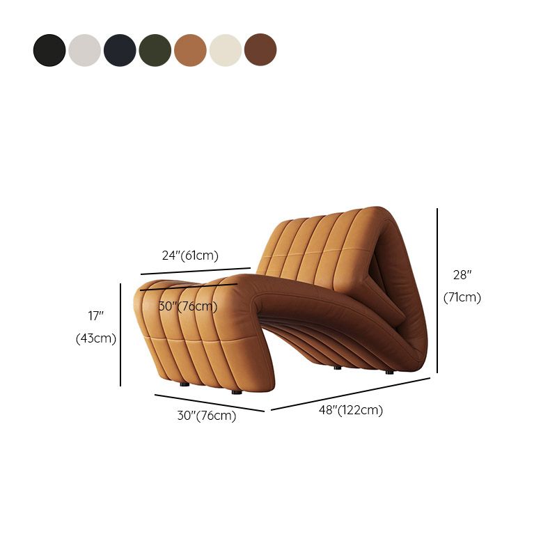 Sedia reclinabile in metallo in cuoio contemporaneo