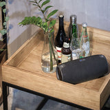 21.65" Tall Tray Top End Table Wood and Metal Frame Accent Side Table