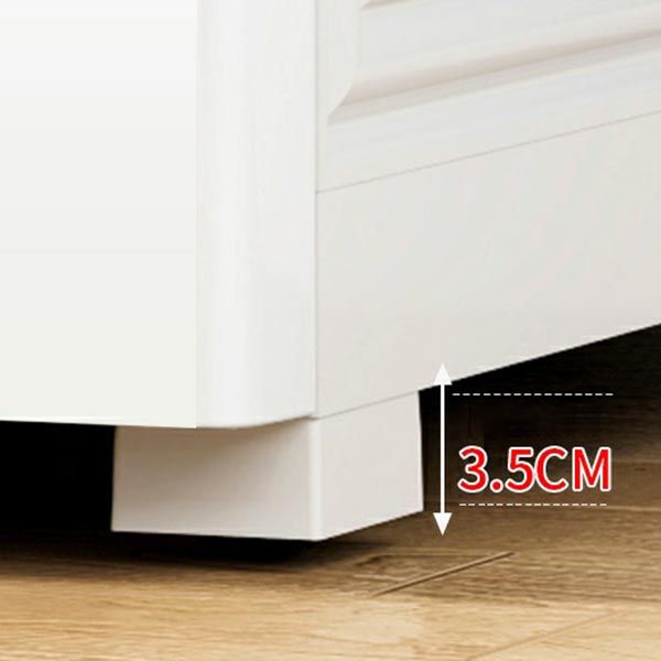 Armata di plastica bianca, guardaroba a 2 porte con 2-cassetti e canna da abbigliamento