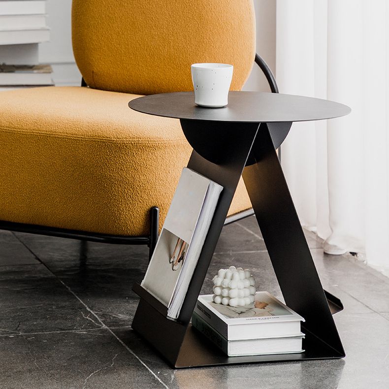 リビングルーム用のミッドセンチュリー抽象端エンドテーブルメタルラウンドサイドエンドテーブル