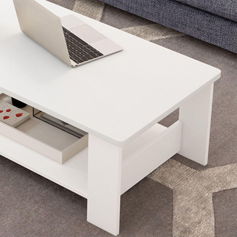 Rectangular 4 Legs Base Design Artificial Material Modern Style Coffee Table