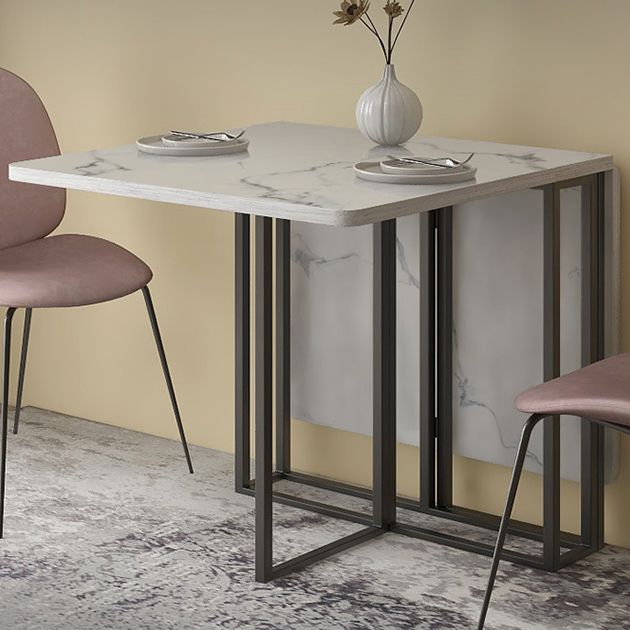 Faux Marble Dining Table Simplicity Style Sled Base Table for Dining Room Clearhalo ' dining_table' 'Dining Tables & Seating' 'Dining Tables' 'furn' 'furn_dining_table' 'Furniture' 'furniture_dining_table' 'Kitchen & Dining Furniture' 'kitchen&dining_furn' 'kitchen' 'kitchen_dining_table' 1200x1200_ed047cff-8772-4c98-9e9b-f76f4acb3025