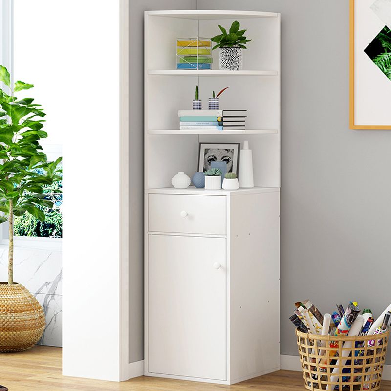 Contemporary White Water Resistant Cabinet with Drawers Corner Cabinet Clearhalo 'Cabinets & Chests' 'cabinets_chests' 'furn' 'furn_cabinets_chests' 'Furniture' 'Living Room Furniture' 1200x1200_ed050c21-3a65-4a43-b25d-ba8c1c56cbdf