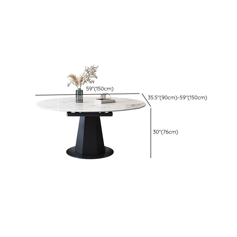 Sintered Stone Dining Table Drop-Leaf Dinner Table for Dining Room Clearhalo 'Dining Tables & Seating' 'Dining Tables' 'dining_table' 'furn' 'furn_dining_table' 'Furniture' 'Kitchen & Dining Furniture' 1200x1200_ed056fe9-44e4-4bf2-a343-9d4ea423988a