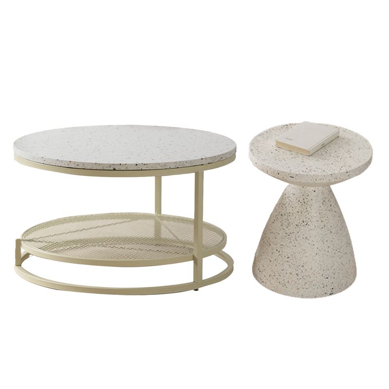 16"H Contemporary Coffee Table White Coffee Cocktail Table with Storage Clearhalo 'Coffee & Accent Tables' 'Coffee Tables' 'coffee_tables' 'furn' 'furn_coffee_tables' 'Furniture' 'Living Room Furniture' 1200x1200_ed063417-b5c1-4af0-b53e-ff942b4ca671