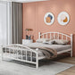 Modern Finish Metallic Open-Frame Bed Glam Wire-Grid Iron Bed Frame with Headboard