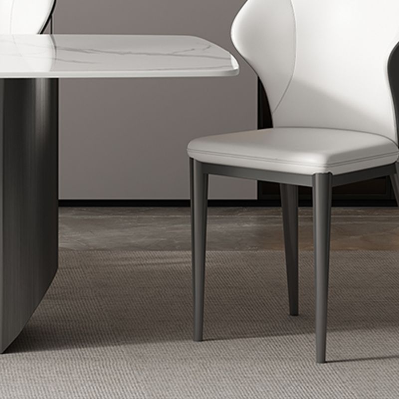 Industrial Sintered Stone Top Table Rectangle Table with Double Pedestal Clearhalo 'Dining Tables & Seating' 'Dining Tables' 'dining_table' 'furn' 'furn_dining_table' 'Furniture' 'Kitchen & Dining Furniture' 1200x1200_ed0a5347-006f-4c01-babe-cfc7a630dd4b