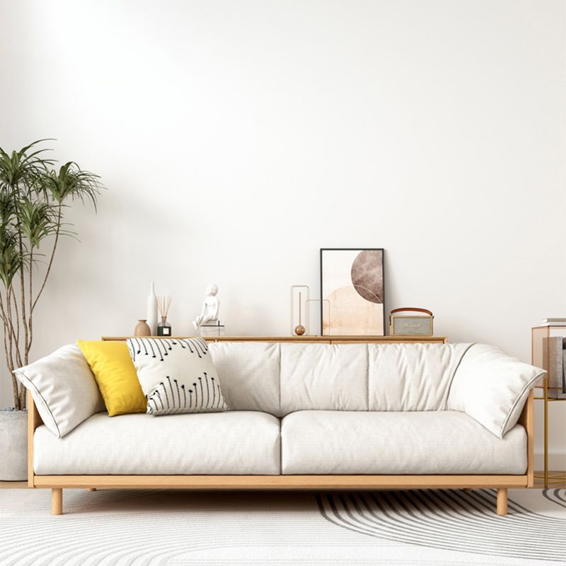Scandinavian Tuxedo Arm Settee Cotton Blend Standard Sofa with Wooden Legs Clearhalo 'furn' 'furn_sofas' 'Furniture' 'furniture_sofas' 'Living Room Furniture' 'Sofa' 'sofas' 1200x1200_ed0b0227-a463-4c99-a140-c8d42a4d8bbe