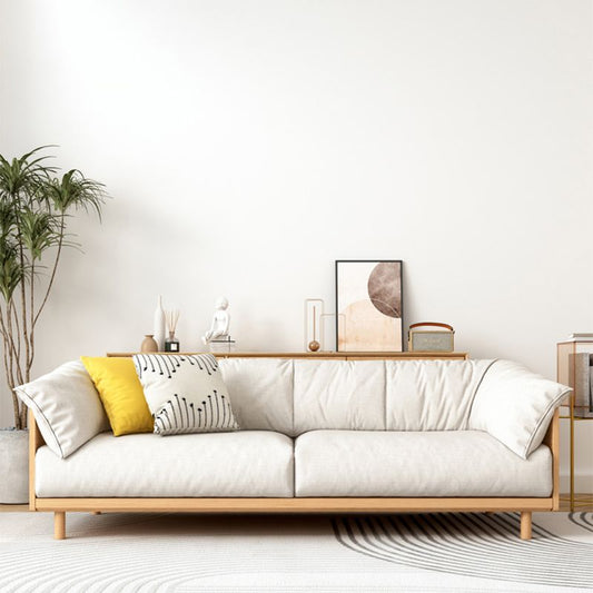Scandinavian Tuxedo Arm Settee Cotton Blend Standard Sofa with Wooden Legs Clearhalo 'furn' 'furn_sofas' 'Furniture' 'furniture_sofas' 'Living Room Furniture' 'Sofa' 'sofas' 1200x1200_ed0b0227-a463-4c99-a140-c8d42a4d8bbe