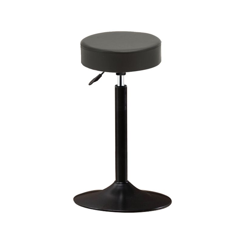 Adjustable Modern Counter Bar Stool Armless Leather Backless Bar Stool with Metal Base Clearhalo 'Bar Furniture' 'Bar Stools' 'bar_stools' 'furn' 'furn_bar_stools' 'furniture_bar_stools' 'Kitchen & Dining Furniture' 'kitchen&dining_furn' 'kitchen' 'kitchen_furn' Furniture' 1200x1200_ed0c9d62-9154-48de-94e0-68d5997821d0