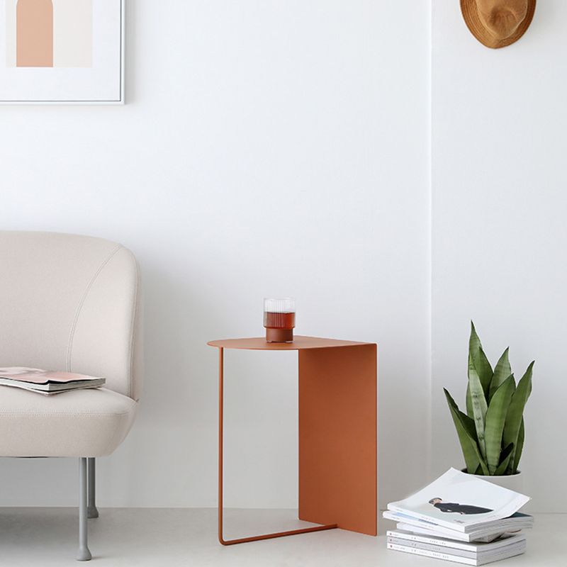 Mid-Century Geometric End Slide Table 19.7" Tall Metal End Table