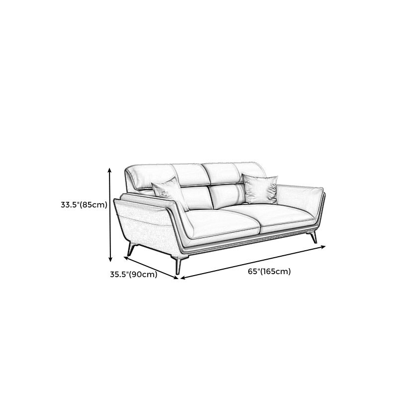 33.46" H Flared Arm Modern Sofa with Sewn Pillow Back Metal Legs Sofa Clearhalo 'furn' 'furn_sofas' 'Furniture' 'furniture_sofas' 'Living Room Furniture' 'Sofa' 'sofas' 1200x1200_ed0e8768-4590-4496-beaa-6d8e14ca1f19