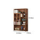 Modern Bamboo Bookshelf Brown Closed Back Shelf Bookcase With Cabinets