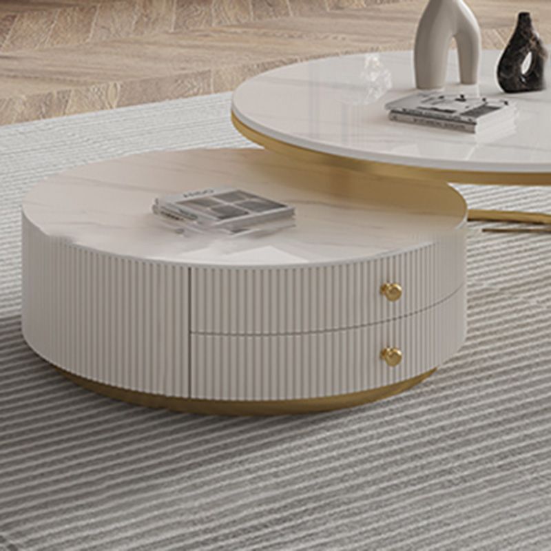 Frame Nesting Coffee Table Set Slate Glam Coffee Table with Drawers Clearhalo 'Coffee & Accent Tables' 'Coffee Tables' 'coffee_tables' 'furn' 'furn_coffee_tables' 'Furniture' 'Living Room Furniture' 1200x1200_ed10dc8f-89ae-4f03-b427-7330c1d1e28e