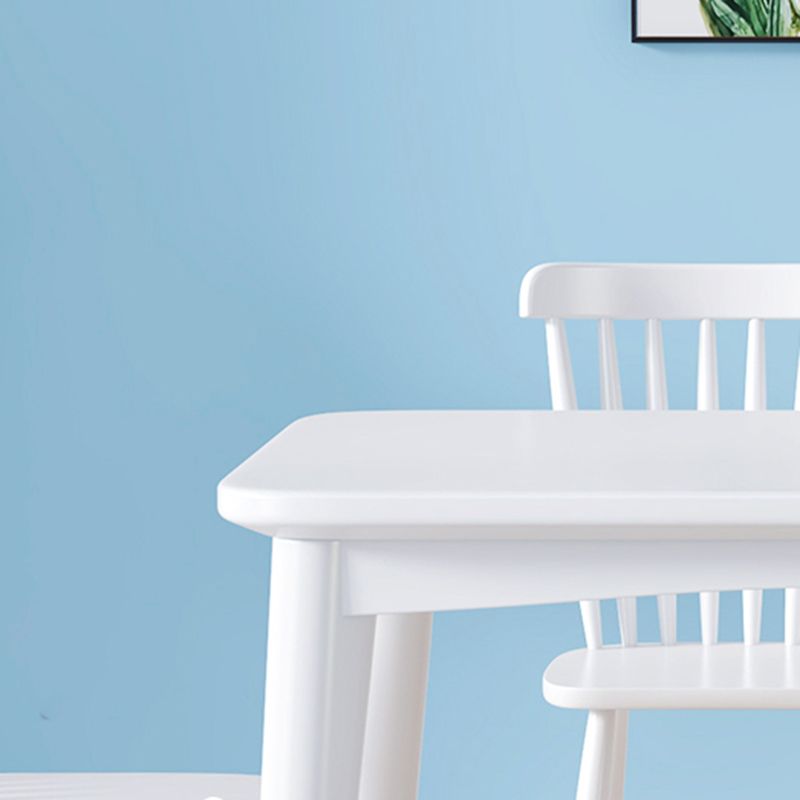 Set da tavolo da pranzo bianco 1/5/7 PC Tavolo da pranzo in legno massiccio in legno