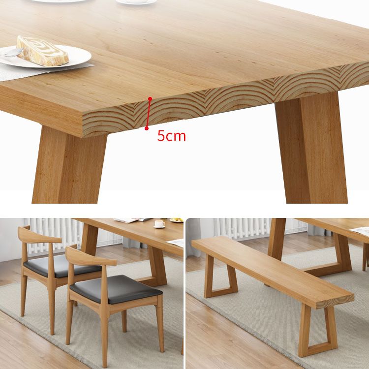 Wooden Dining Room Set Standard Height with Double Pedestal Base Table Set (bench not included) Clearhalo 'Dining Room Sets' 'Dining Tables & Seating' 'dining_room_set' 'furn' 'furn_dining_room_set' 'Furniture' 'furniture_dining_room_set' 'Kitchen & Dining Furniture' 'kitchen&dining_furn' 'kitchen' 1200x1200_ed129f76-818b-426d-aa43-ab16ef446c0b