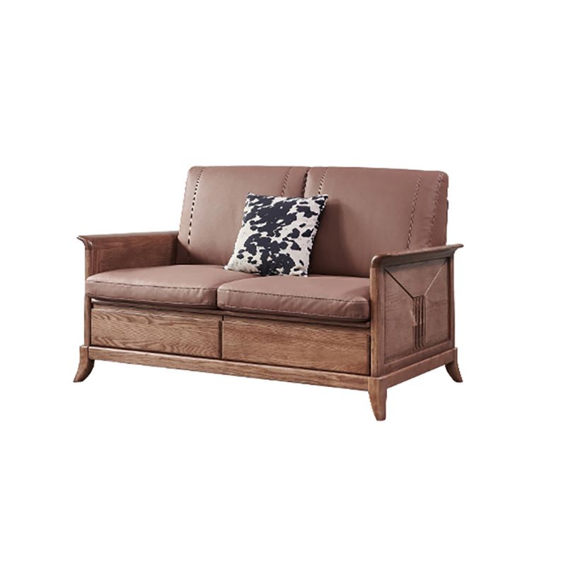 Country/Farmhouse Cuscini marroni scuri a base di salotto del braccio svasato