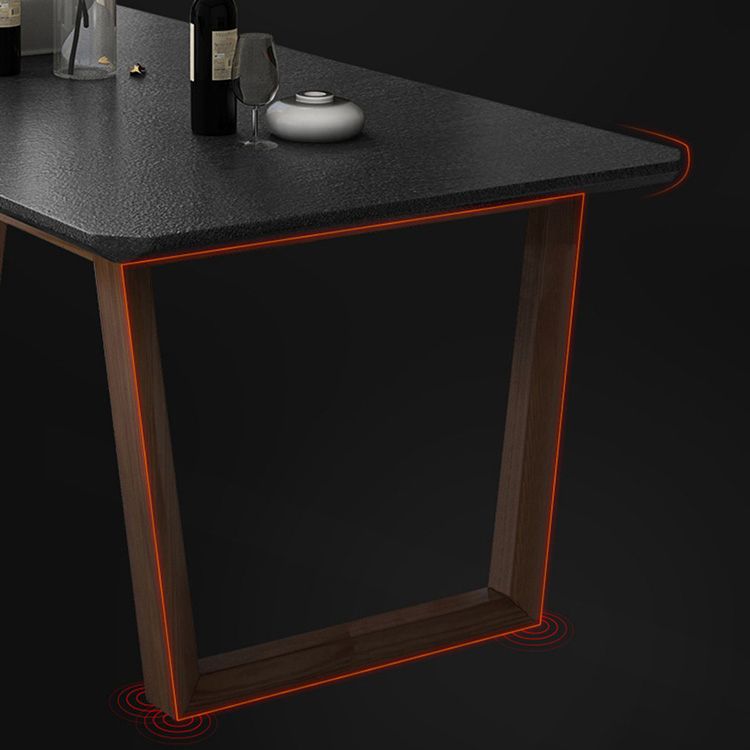 Industrial Stone Kitchen Dinner Table Rectangle Sled Base Dining Table Clearhalo 'Dining Tables & Seating' 'Dining Tables' 'dining_table' 'furn' 'furn_dining_table' 'Furniture' 'Kitchen & Dining Furniture' 1200x1200_ed13e99c-58f1-4506-bc98-c20e90b66130