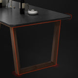 Industrial Stone Kitchen Dinner Table Rectangle Sled Base Dining Table Clearhalo 'Dining Tables & Seating' 'Dining Tables' 'dining_table' 'furn' 'furn_dining_table' 'Furniture' 'Kitchen & Dining Furniture' 1200x1200_ed13e99c-58f1-4506-bc98-c20e90b66130