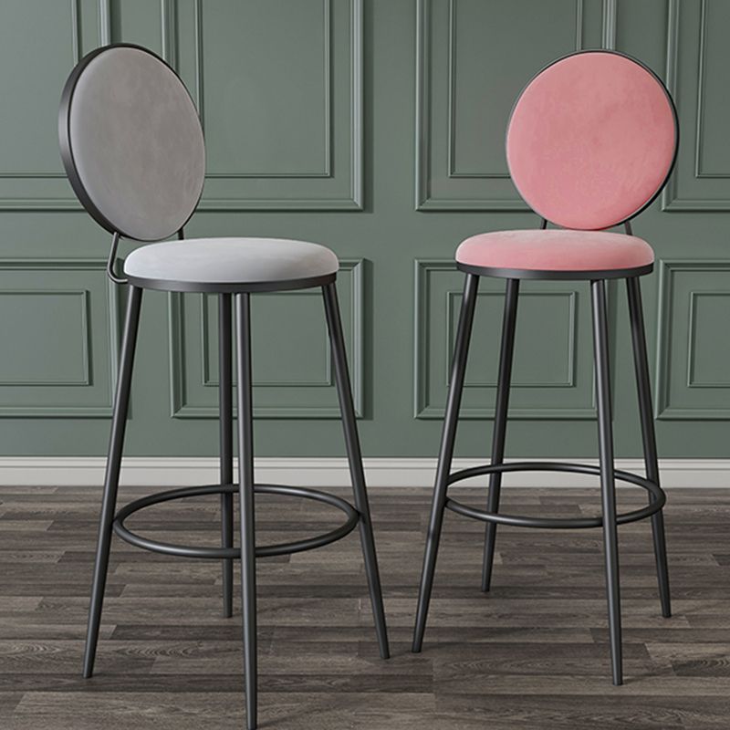 Glam Round Bar and Counter Stool Metal Low Back Stool with 4 Legs Clearhalo 'Bar Furniture' 'Bar Stools' 'bar_stools' 'furn' 'furn_bar_stools' 'Furniture' 'furniture_bar_stools' 'Kitchen & Dining Furniture' 1200x1200_ed145af2-13a6-4788-bb04-eb67f6fd91d2
