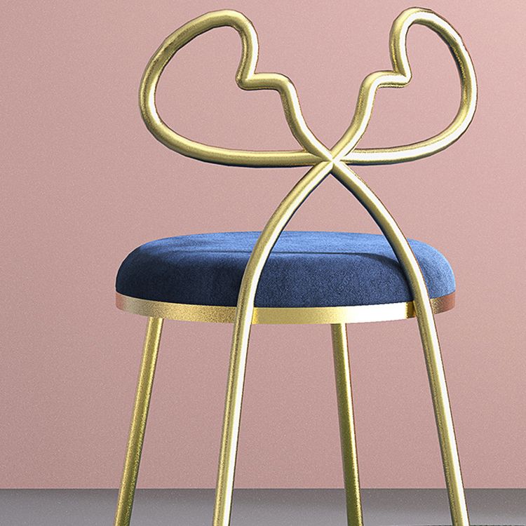 Velvet armloze eetkamerstoelen Noordse ontwerp Open achterste achterstoel