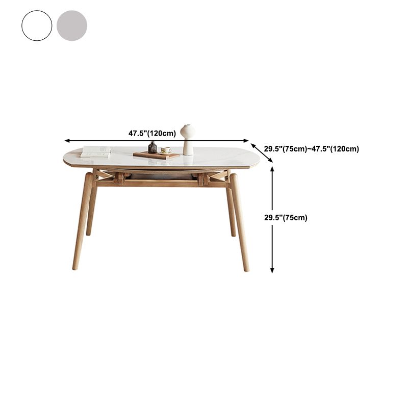 Table à manger en pierre ronde et fritrée meubles extensibles modernes avec 4 jambes pour la maison