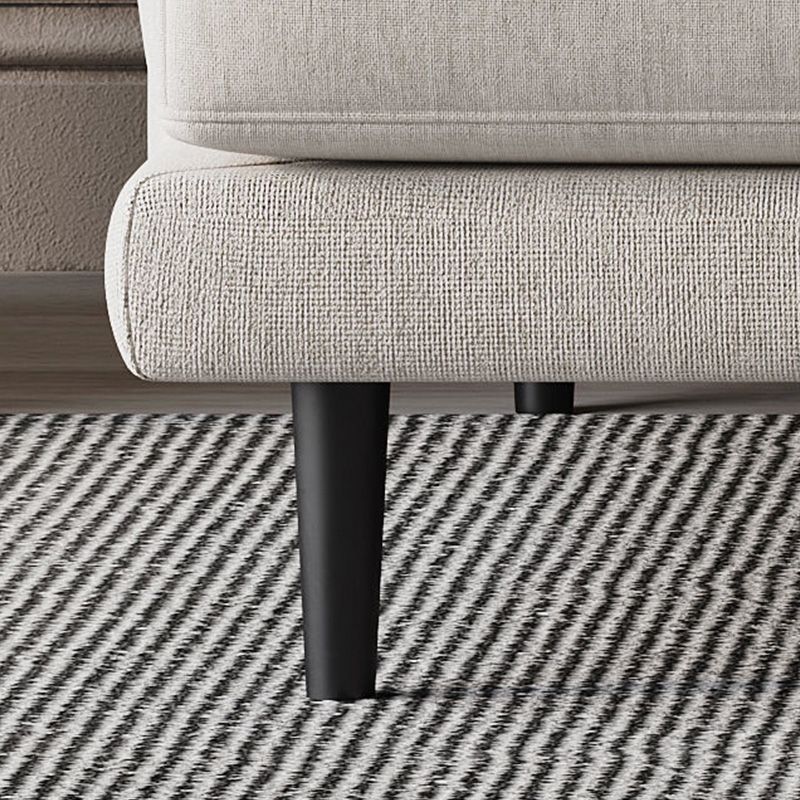 Zeitgenössischer Stoff Sitzplatz quadratischer Armsofa mit Kissen in Weiß