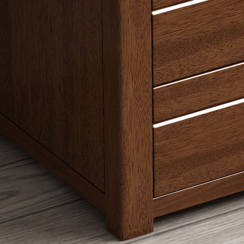 Rectángulo Cofre de acento de nogal marrón con cajones cofre moderno