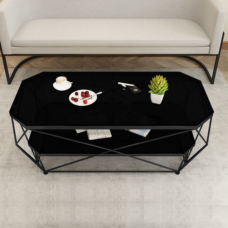 Contemporary Glass Cocktail Table Frame Coffee Table for Dining Room Clearhalo 'Coffee & Accent Tables' 'Coffee Tables' 'coffee_tables' 'furn' 'furn_coffee_tables' 'Furniture' 'furniture_coffee_tables' 'Living Room Furniture' 1200x1200_ed16f8b6-79f8-41aa-9774-a5cf31bcfd57