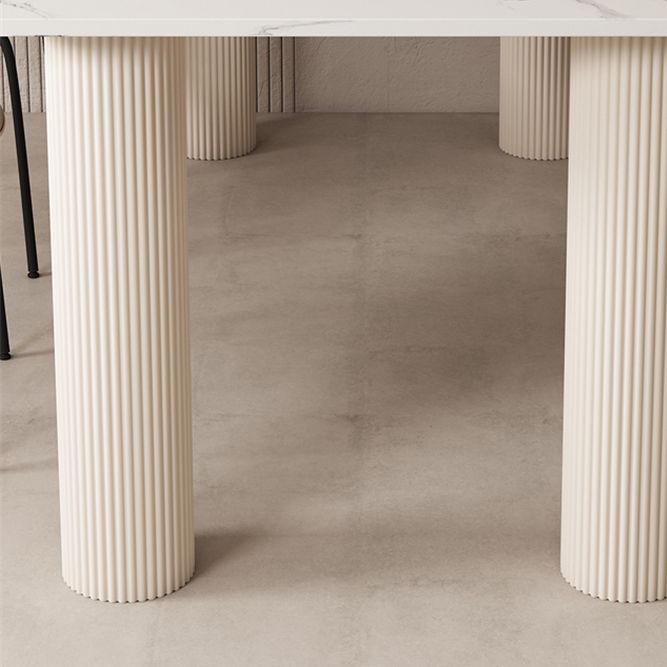 Modern Style 1/4/5/7 Pieces Dining Table Rectangle Stone Furniture in White Clearhalo 'Dining Room Sets' 'Dining Tables & Seating' 'dining_room_set' 'furn' 'furn_dining_room_set' 'Furniture' 'Kitchen & Dining Furniture' 1200x1200_ed18a595-bb2b-4ae0-b2c5-e9bf0456f0cd
